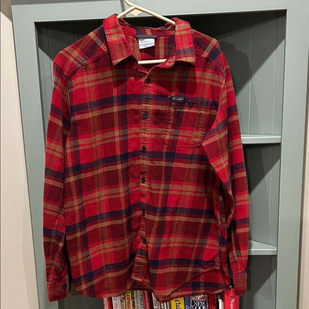 Columbia Red and Blue Plaid Men's Shirt